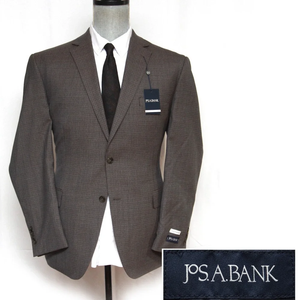 Jos A Bank‎ Mens Blazer 42R Traditional Fit Check Sportcoat D040214